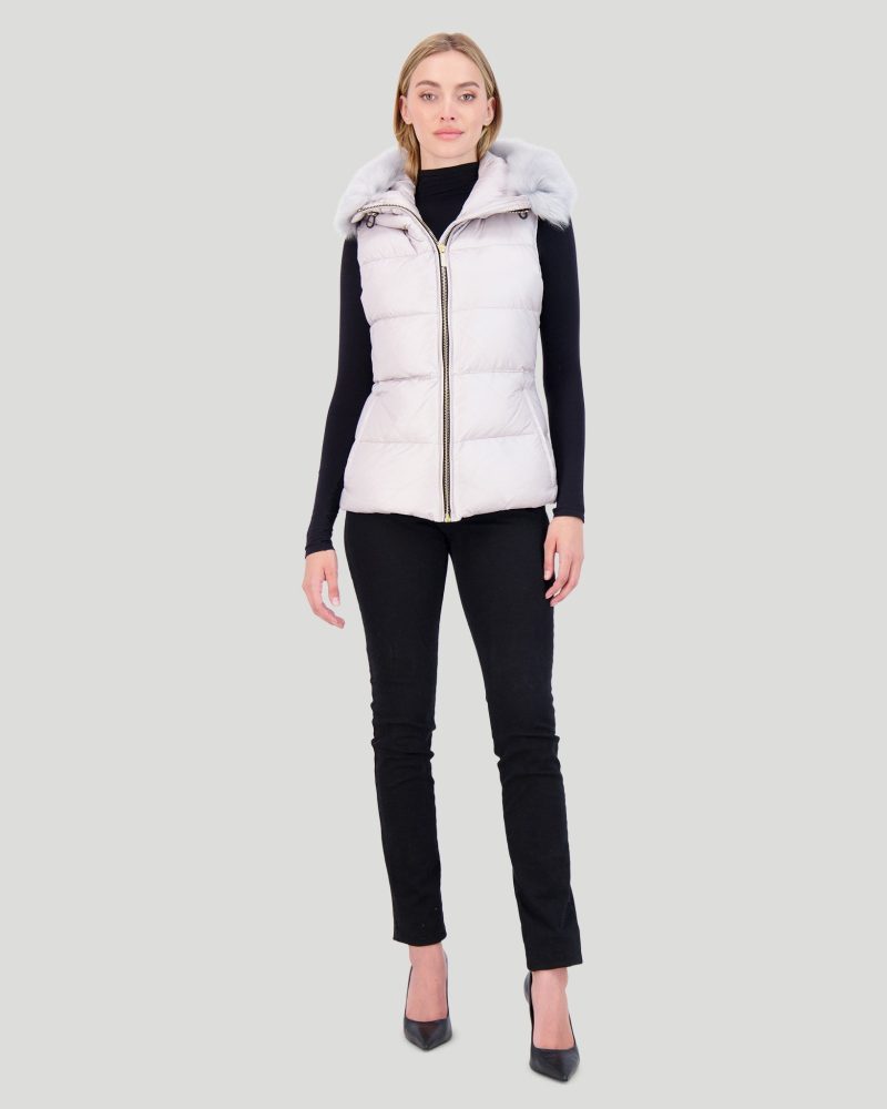 gorski apres ski vest with detachable toscana lamb hood trim shop2