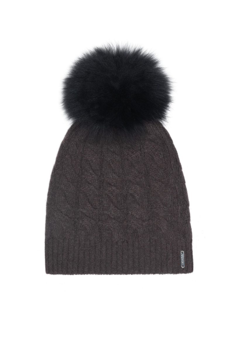 gorski cashmere cable knit hat with select lamb pompom shop1 20bt712001795