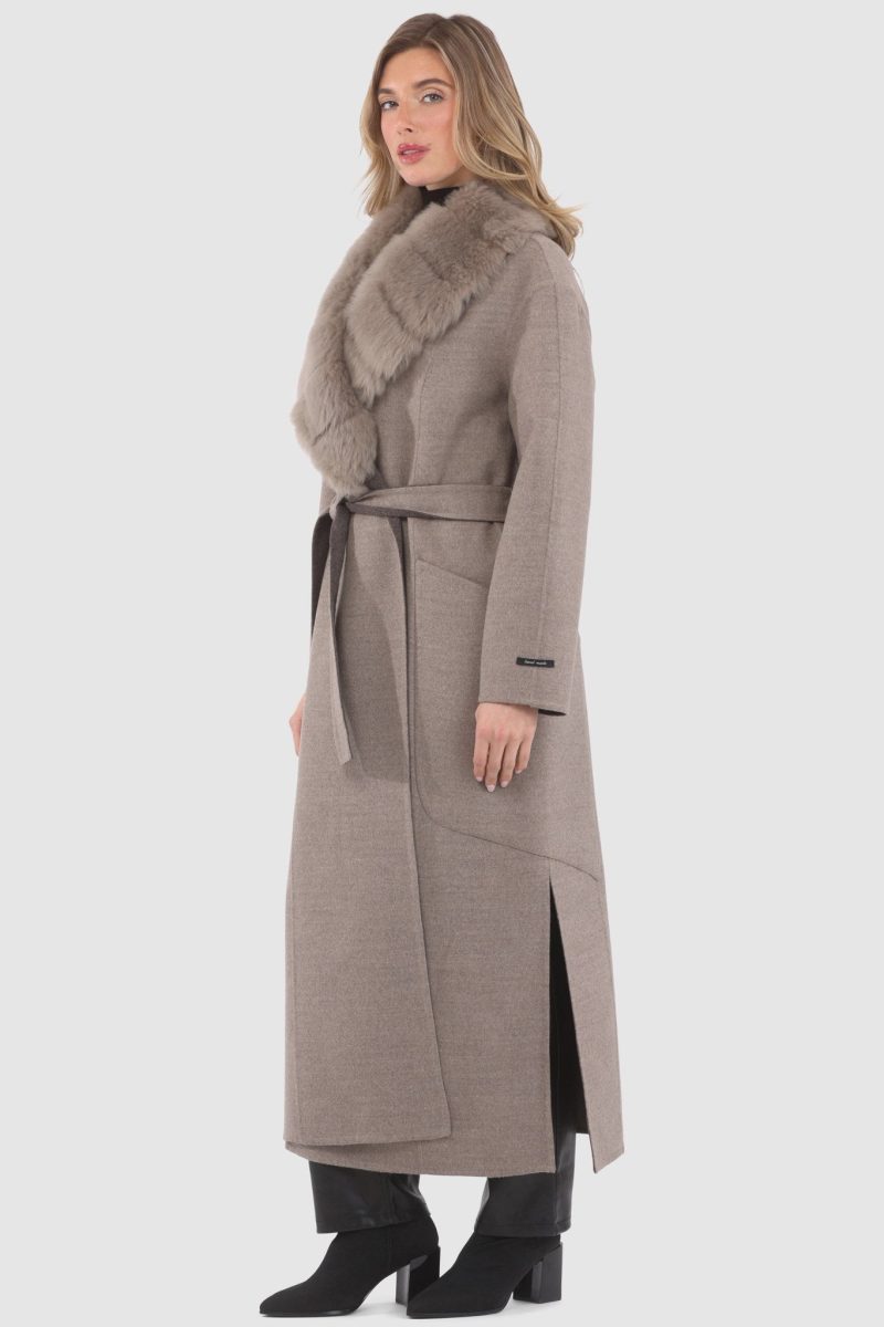 gorski double face loro piana cashmere wool coat with detachable merinillo shearling lamb collar belt shop3 25pu109403269