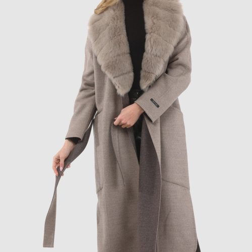 gorski double face loro piana cashmere wool coat with detachable merinillo shearling lamb collar belt shop6 25pu109403269