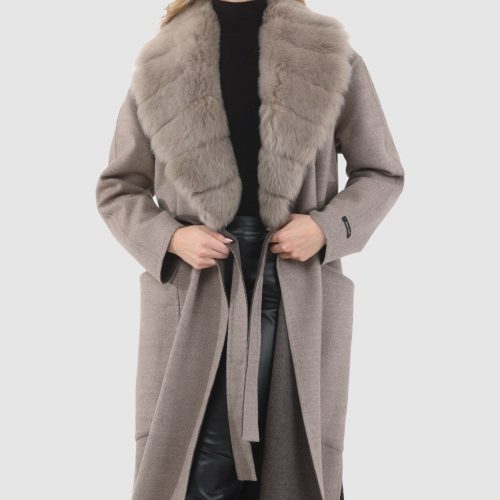 gorski double face loro piana cashmere wool coat with detachable merinillo shearling lamb collar belt shop8 25pu109403269