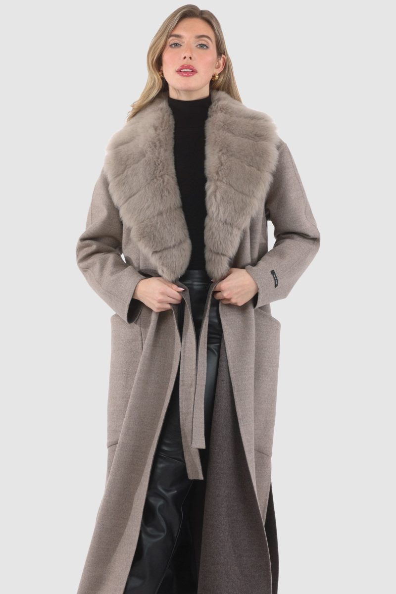 gorski double face loro piana cashmere wool coat with detachable merinillo shearling lamb collar belt shop8 25pu109403269