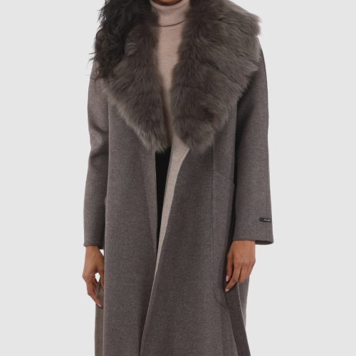 gorski double face loro piana cashmere wool coat with detachable merinillo shearling lamb collar belt shop9 25pu109402277