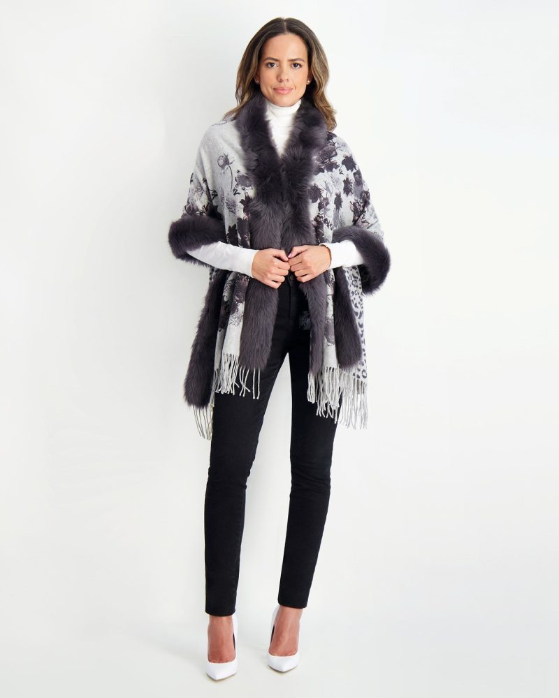 gorski double face select cashmere stole with toscana shearling lamb trim shop2 20bq34902226