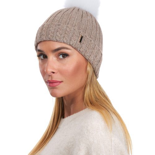 gorski knit hat with fox pompom shop1 21bt872001833