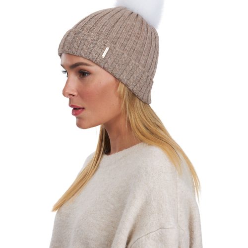 gorski knit hat with fox pompom shop2 21bt872001833