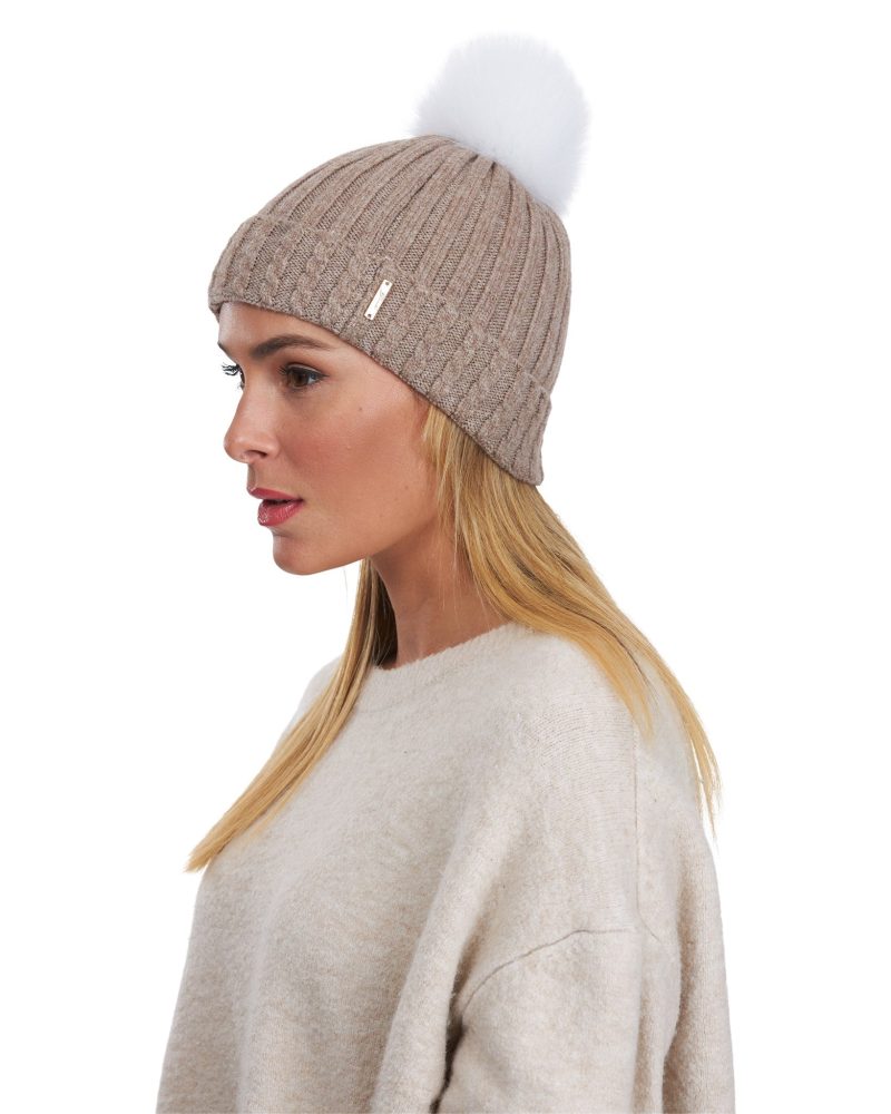 gorski knit hat with fox pompom shop2 21bt872001833