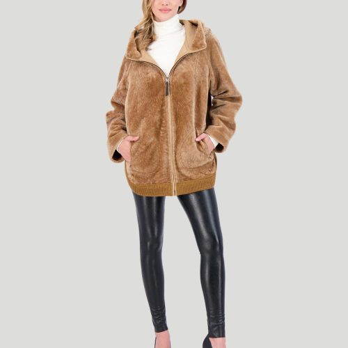 gorski reversible select shearling lamb zip parka with ribbed hem shop1 24mf100503104