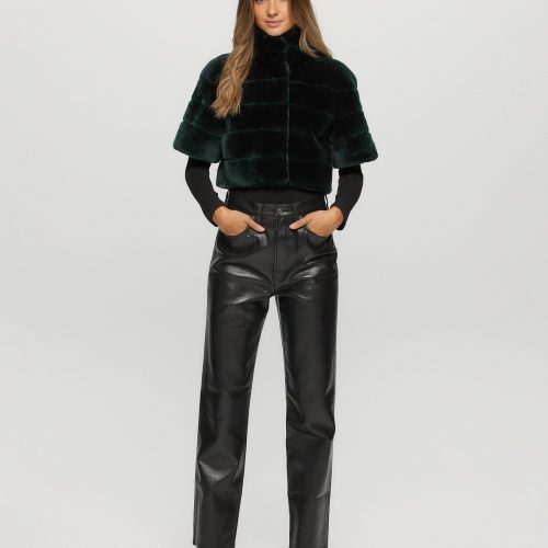 gorski reversible shearling lamb bolero with cropped sleeves shop1 25pu10800r0467