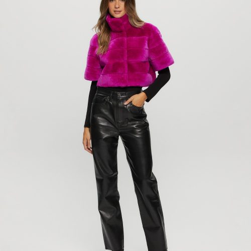 gorski reversible shearling lamb bolero with cropped sleeves shop1 25pu10800r0670