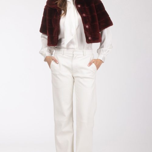 gorski reversible shearling lamb bolero with cropped sleeves shop1 25pu10800r3105