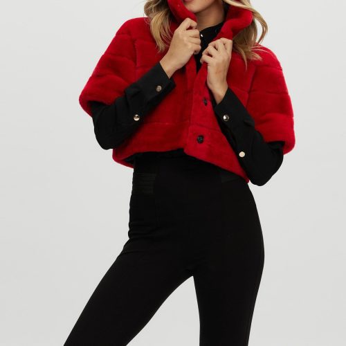 gorski reversible shearling lamb bolero with cropped sleeves shop10 25pu10800r0753