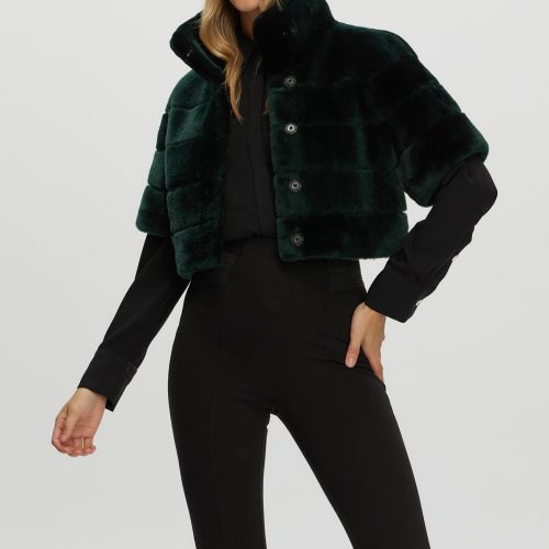 gorski reversible shearling lamb bolero with cropped sleeves shop12 25pu10800r0467