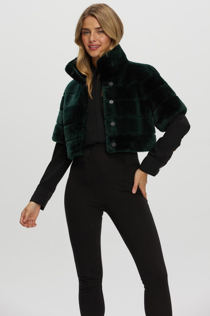 gorski reversible shearling lamb bolero with cropped sleeves shop12 25pu10800r0467