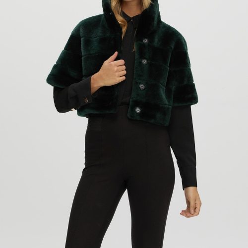 gorski reversible shearling lamb bolero with cropped sleeves shop13 25pu10800r0467