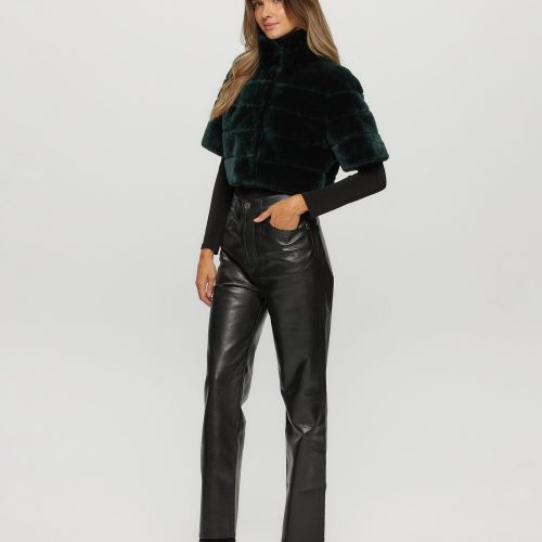 gorski reversible shearling lamb bolero with cropped sleeves shop2 25pu10800r0467