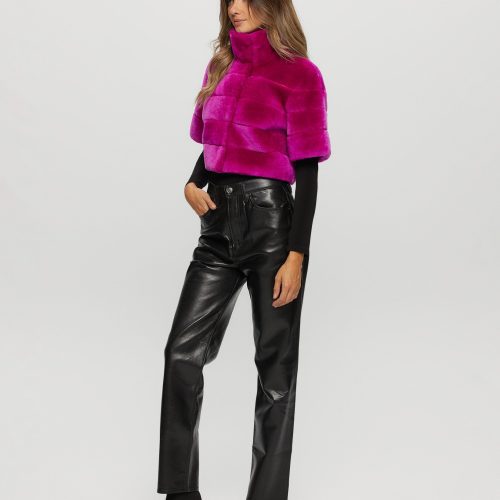 gorski reversible shearling lamb bolero with cropped sleeves shop2 25pu10800r0670