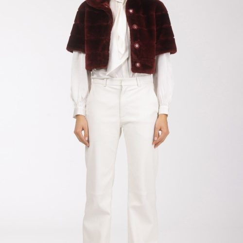 gorski reversible shearling lamb bolero with cropped sleeves shop2 25pu10800r3105