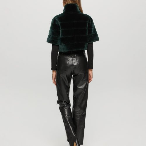 gorski reversible shearling lamb bolero with cropped sleeves shop3 25pu10800r0467