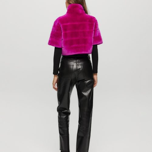 gorski reversible shearling lamb bolero with cropped sleeves shop3 25pu10800r0670