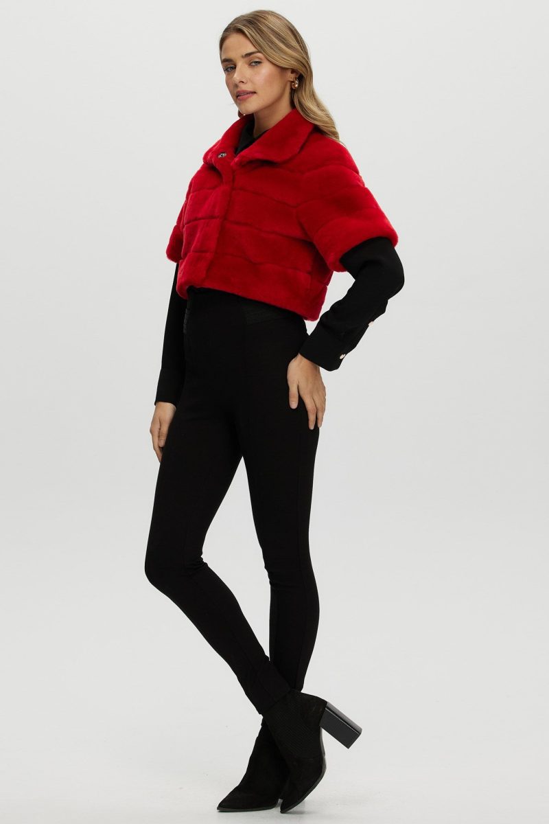 gorski reversible shearling lamb bolero with cropped sleeves shop3 25pu10800r0753