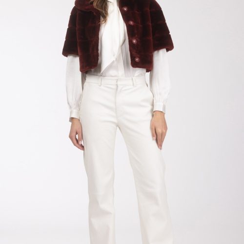 gorski reversible shearling lamb bolero with cropped sleeves shop3 25pu10800r3105