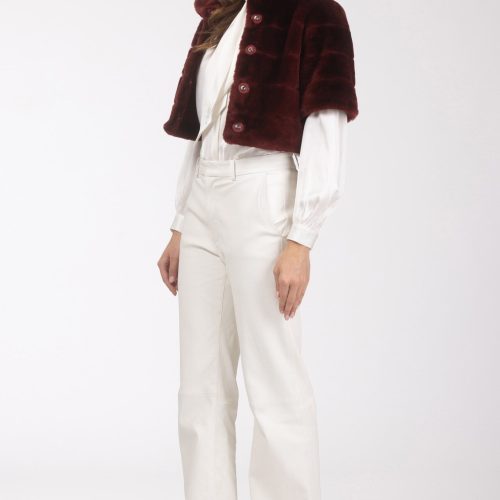 gorski reversible shearling lamb bolero with cropped sleeves shop5 25pu10800r3105