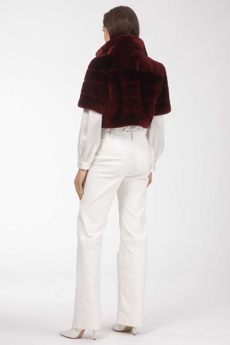 gorski reversible shearling lamb bolero with cropped sleeves shop6 25pu10800r3105