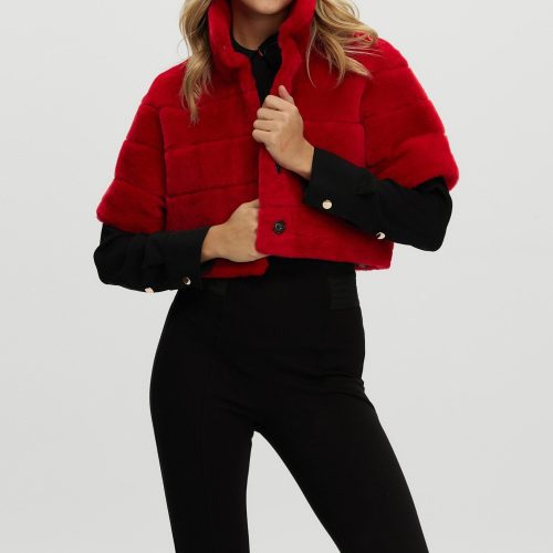 gorski reversible shearling lamb bolero with cropped sleeves shop9 25pu10800r0753