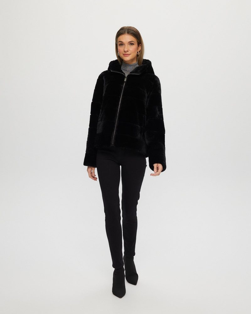 gorski select shearling lamb zip jacket with hood shop1 23pu108700006