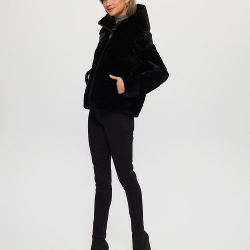 gorski select shearling lamb zip jacket with hood shop2 23pu108700006