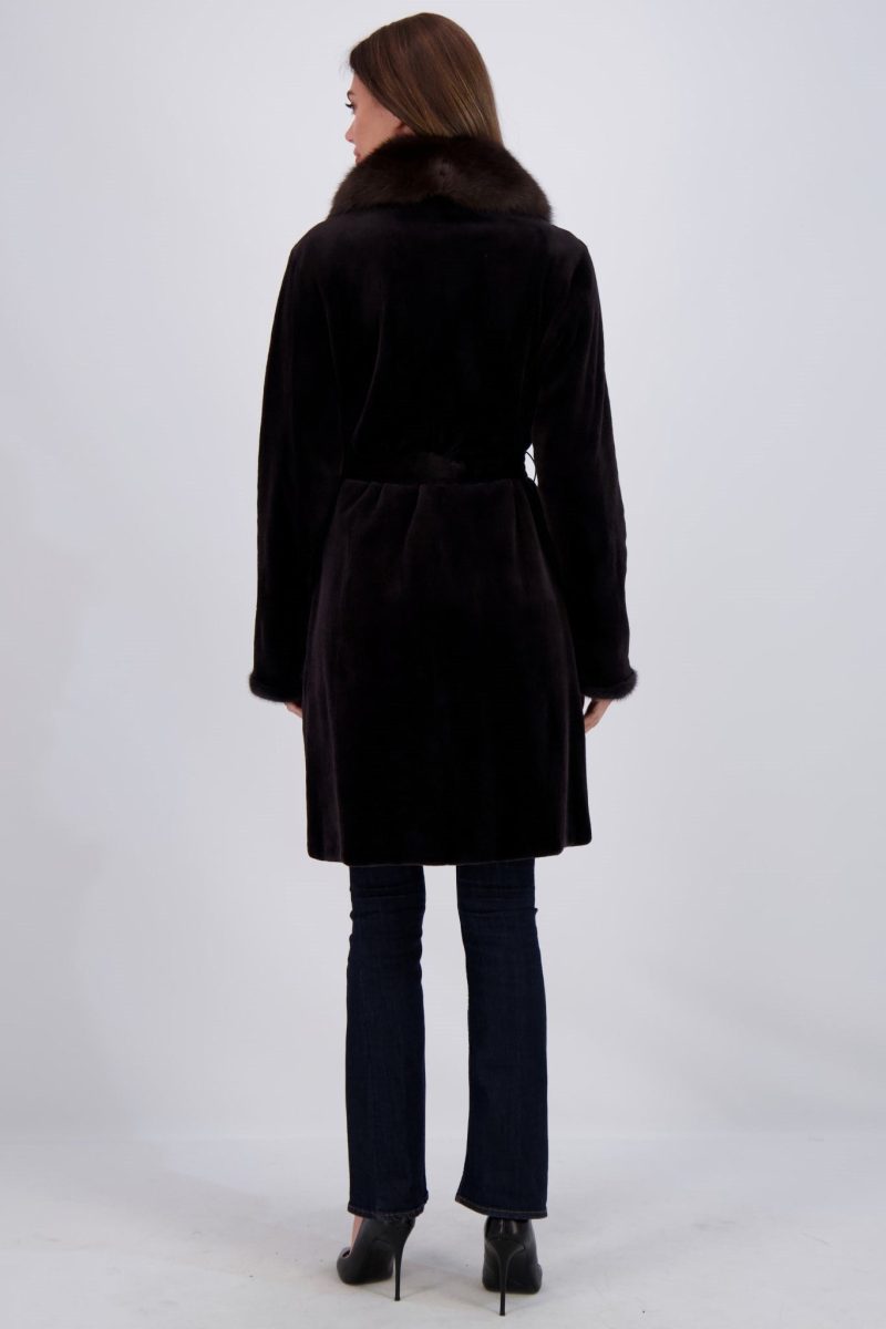 gorski sheared mink short coat with sable collar belt shop4 td461380