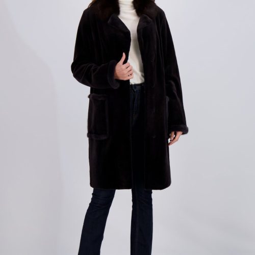 gorski sheared mink short coat with sable collar belt shop5 td461380